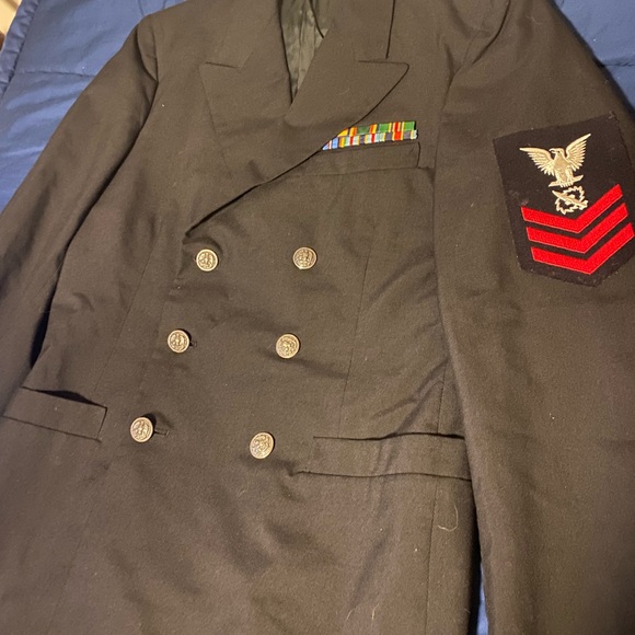 US Navy set named jacket and pants with medals and patches - Picture 1 of 6